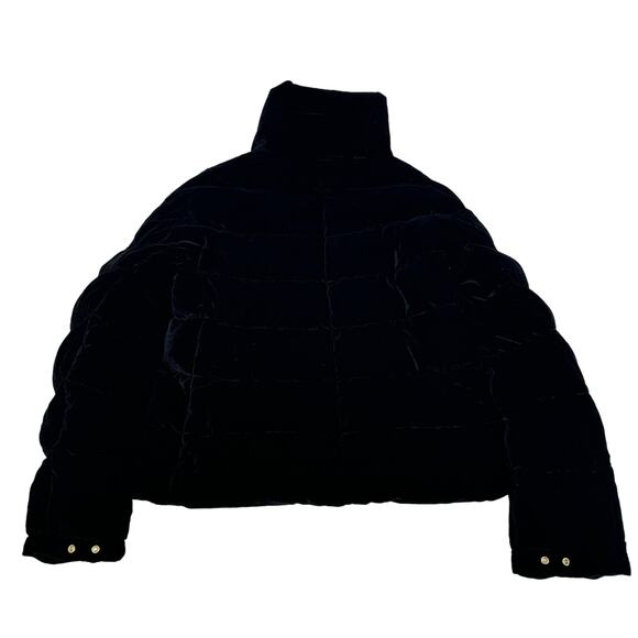 Patrizia Pepe Velvet Padded Quilted Puffer Jacket Black Size 42 = US 6 - Picture 6 of 11